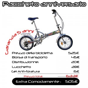 Bicicletta pieghevole 16 PM3 - Pacchetto Extra-Comodamente